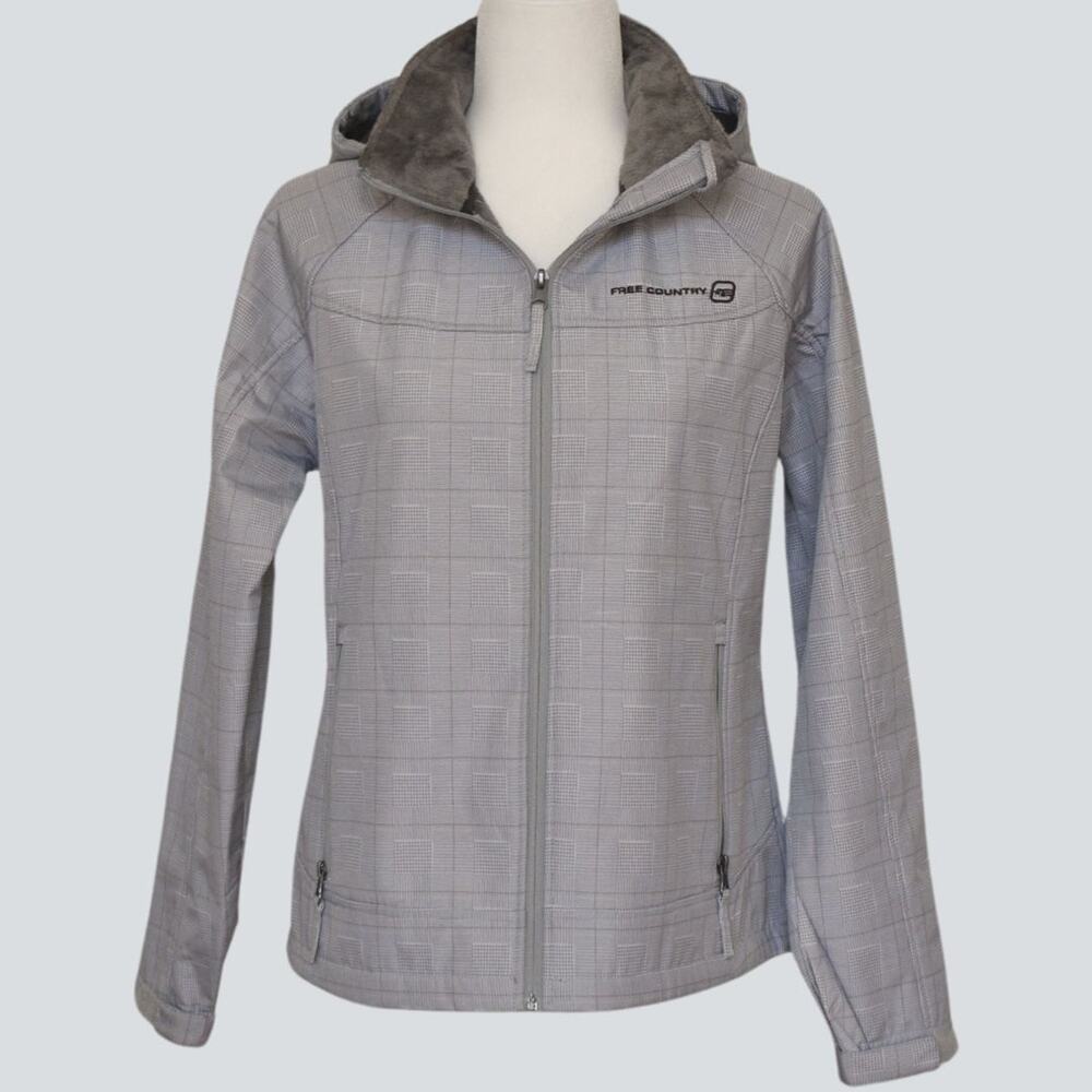 FREE COUNTRY Hooded Coat Gray Size M